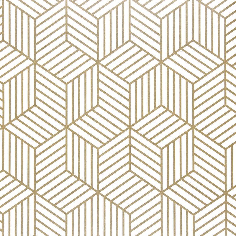 WENMER 17.71" x 118" Geometric Hexagon Wallpaper Peel and Stick Wallpaper Removable Self Adhesive Wall Paper Vinyl Film Shelf Paper & Drawer Liner Roll for Home Use - Image 1